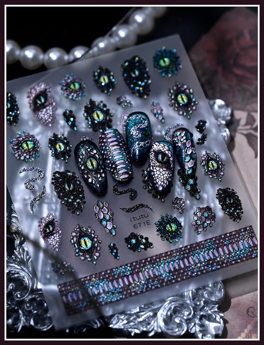 itu-671-673 mystical demon eye nail stickers