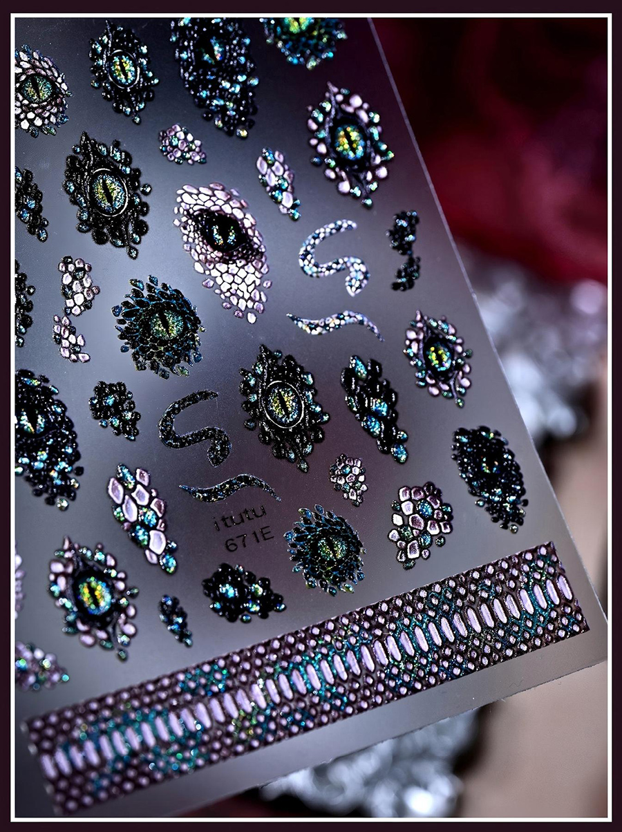 itu-671-673 mystical demon eye nail stickers