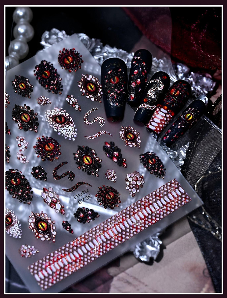itu-671-673 mystical demon eye nail stickers