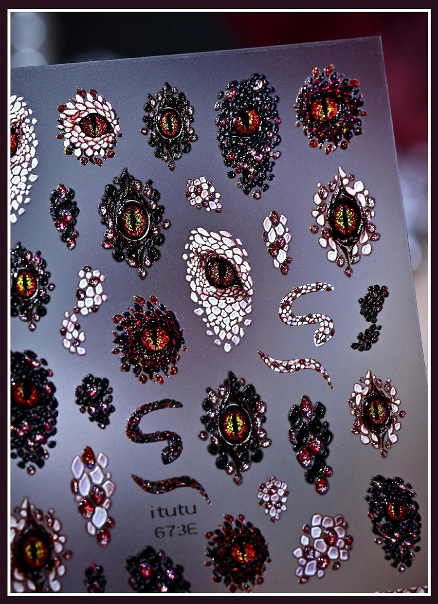 itu-671-673 mystical demon eye nail stickers