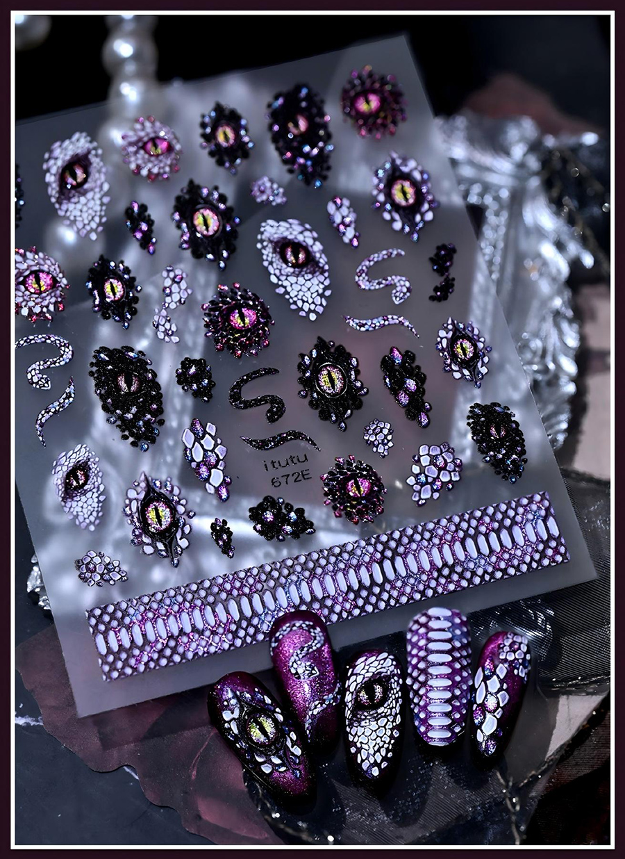 itu-671-673 mystical demon eye nail stickers