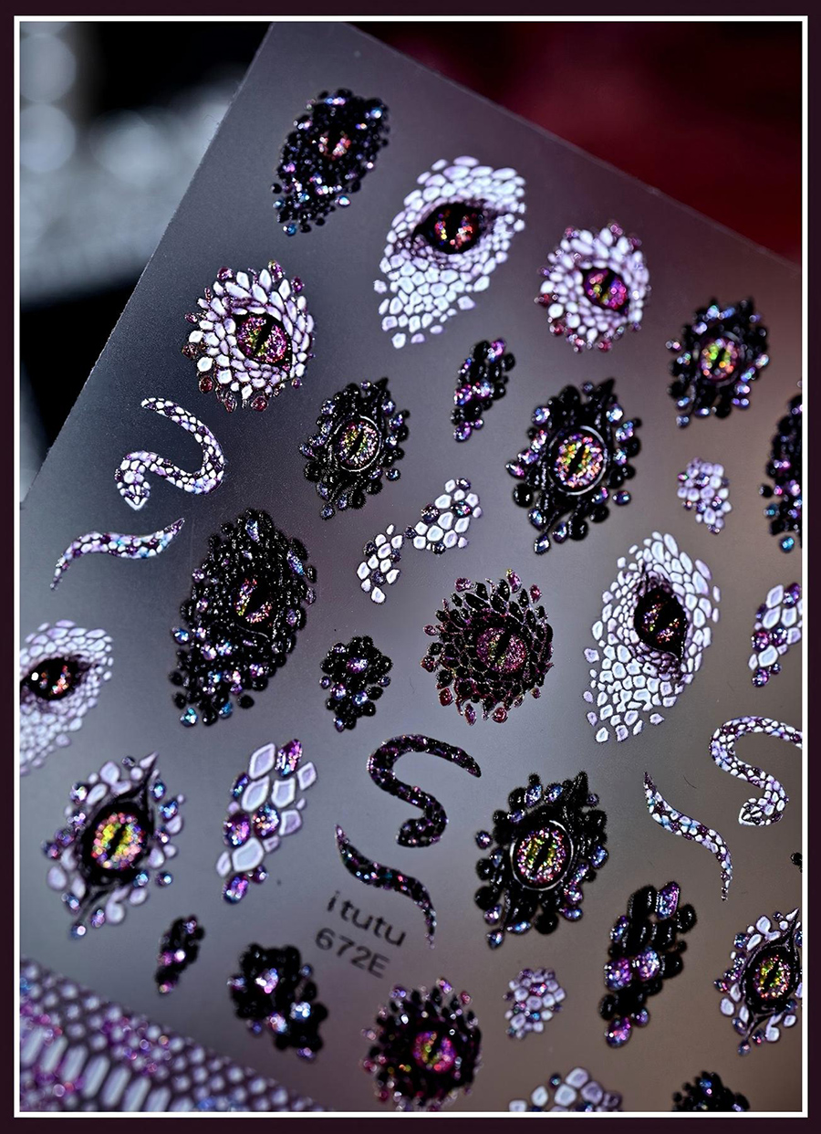 itu-671-673 mystical demon eye nail stickers
