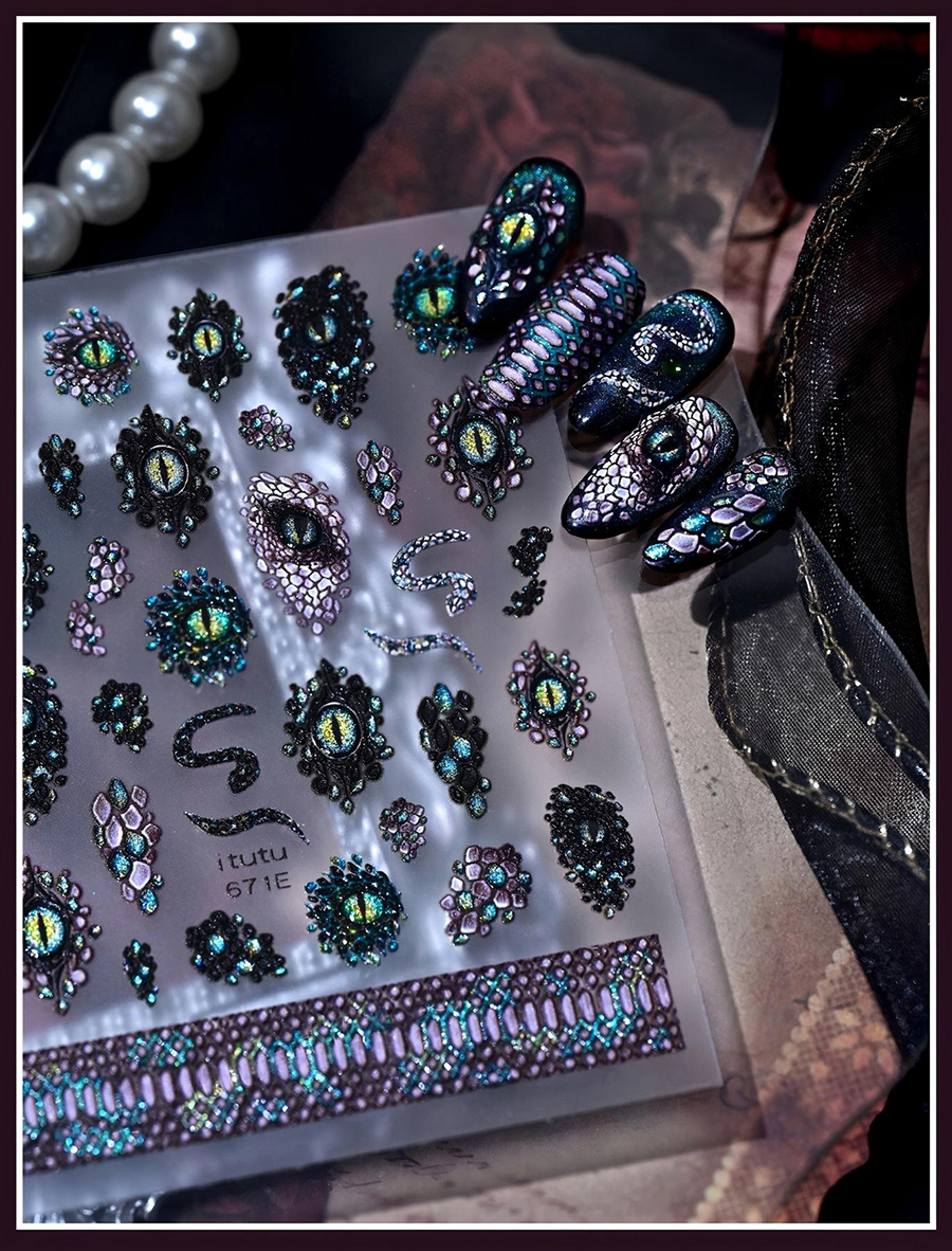 itu-671-673 mystical demon eye nail stickers