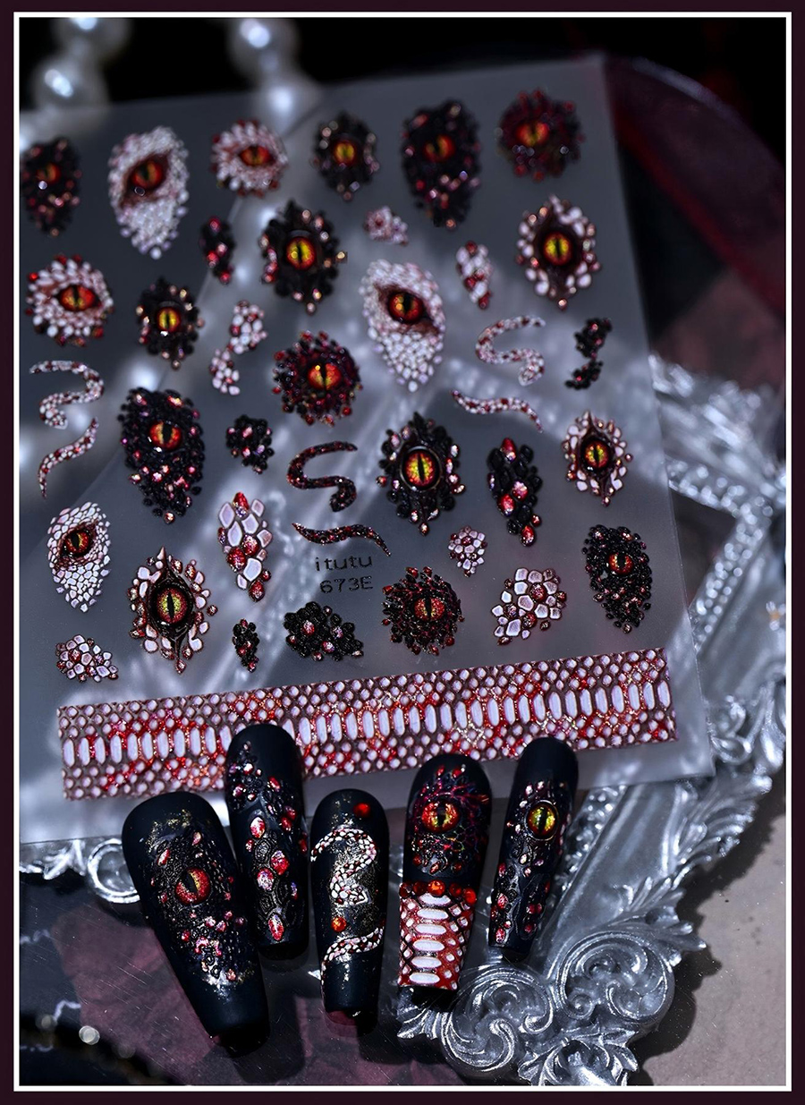itu-671-673 mystical demon eye nail stickers