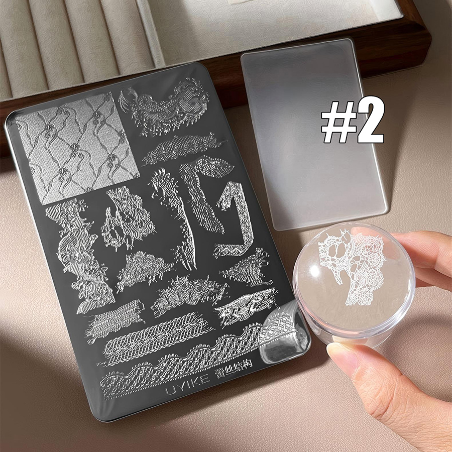 rnme-69 lace ribbon nail stamping plate