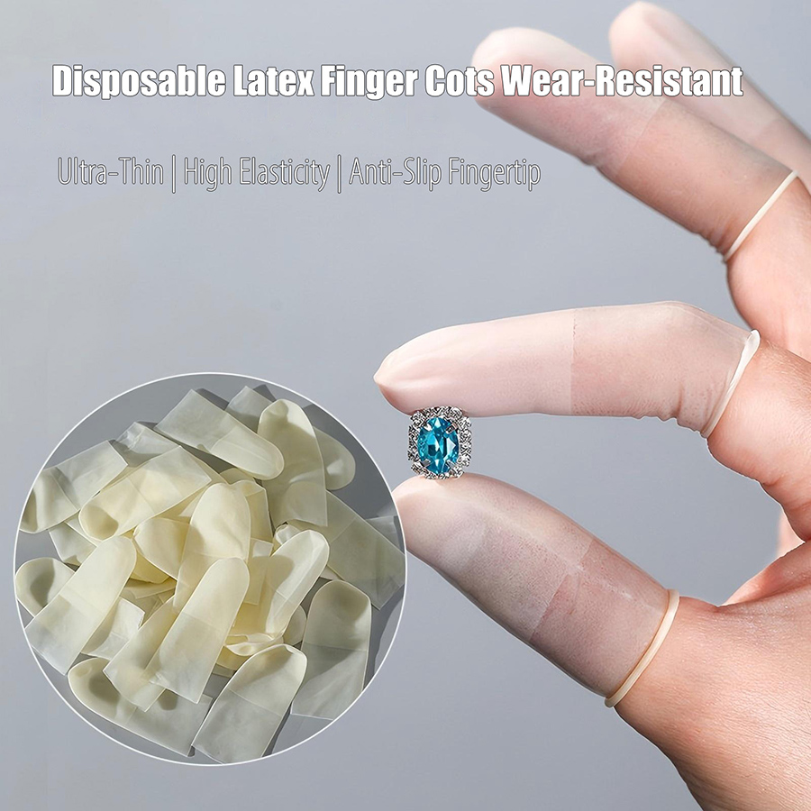 rnt-861 ultra-thin wear-resistant anti-slip disposable finger cots for nail art (100pcs)