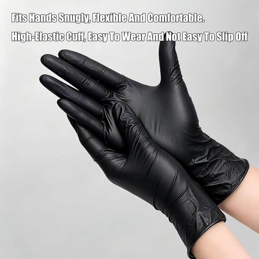 rnt-861 composite nitrile disposable black gloves