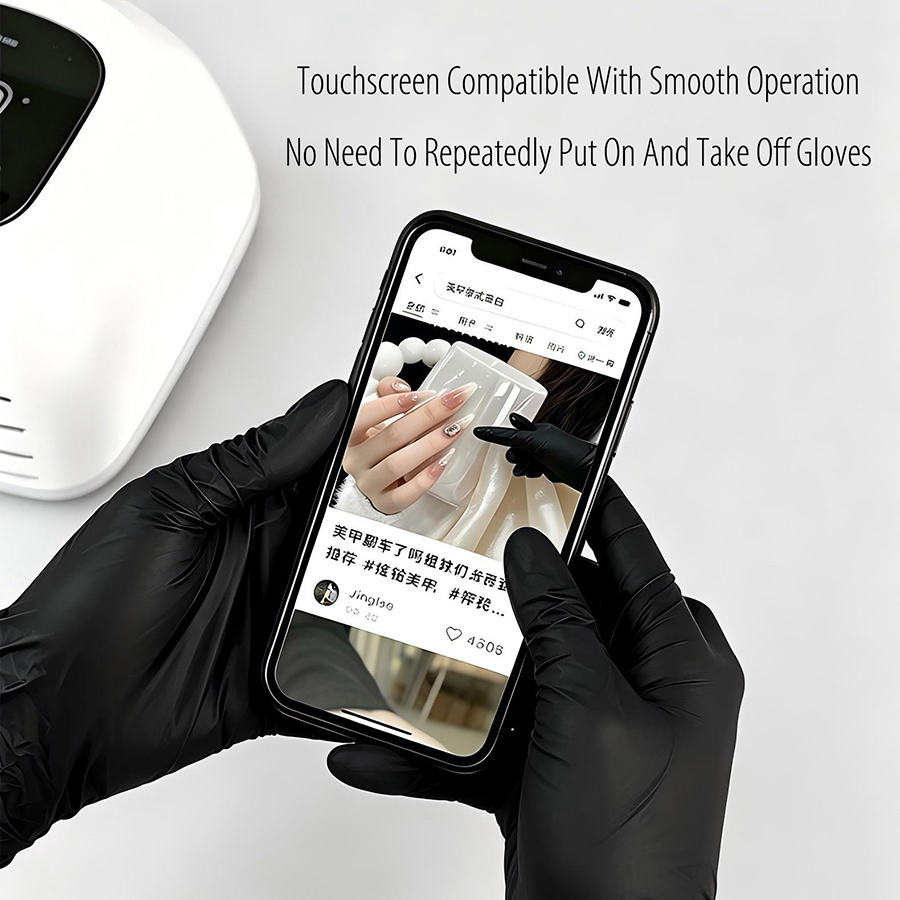rnt-861 composite nitrile disposable black gloves