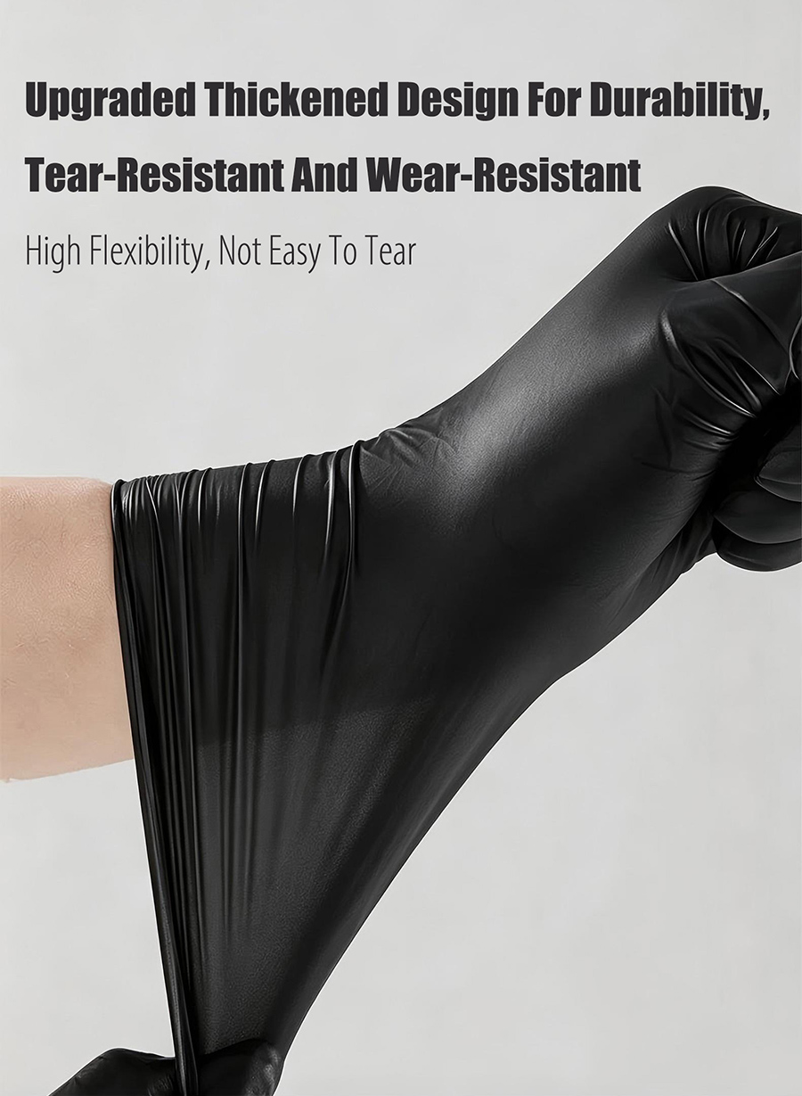 rnt-861 composite nitrile disposable black gloves
