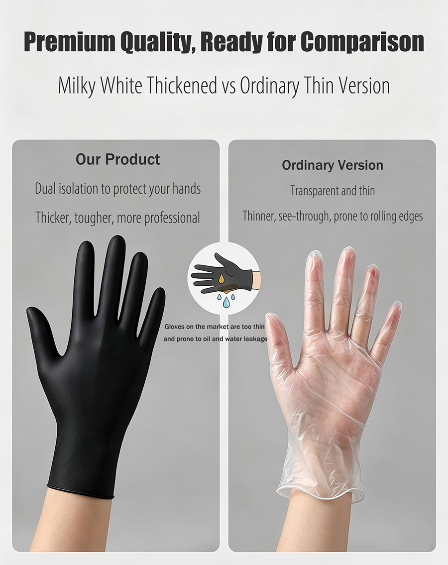 rnt-861 composite nitrile disposable black gloves
