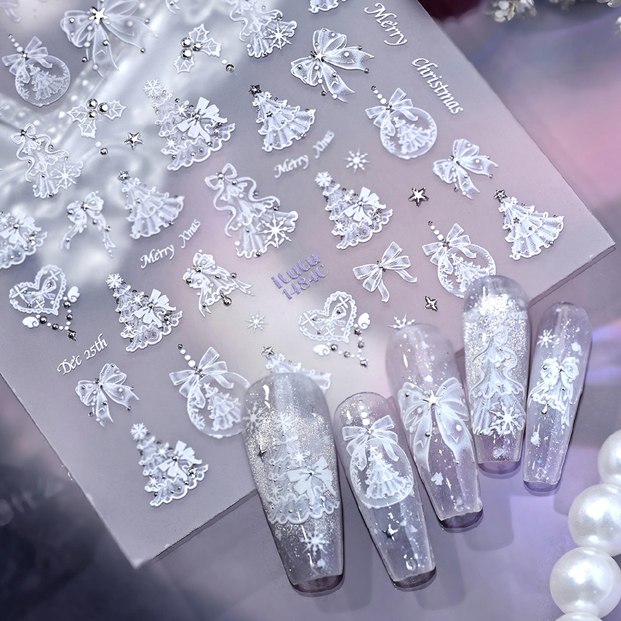 itu-1484/1485/1486 5d bowknot christmas tree nail art stickers