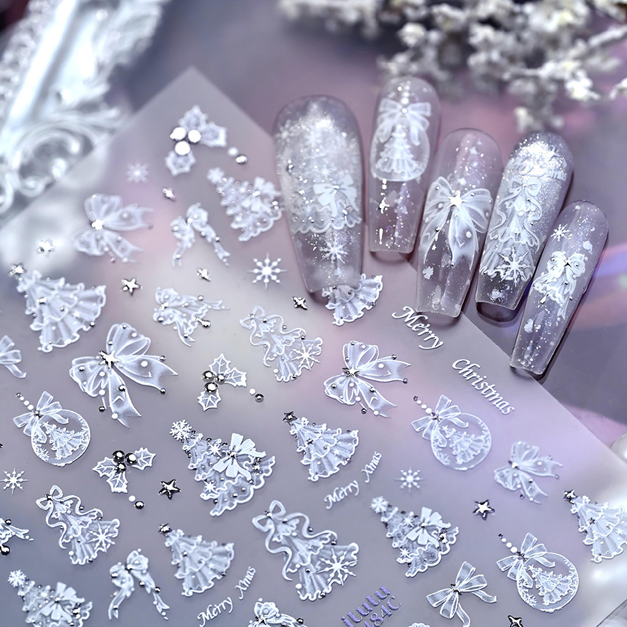 itu-1484/1485/1486 5d bowknot christmas tree nail art stickers
