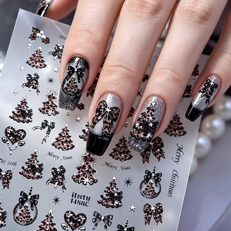 itu-1484/1485/1486 5d bowknot christmas tree nail art stickers