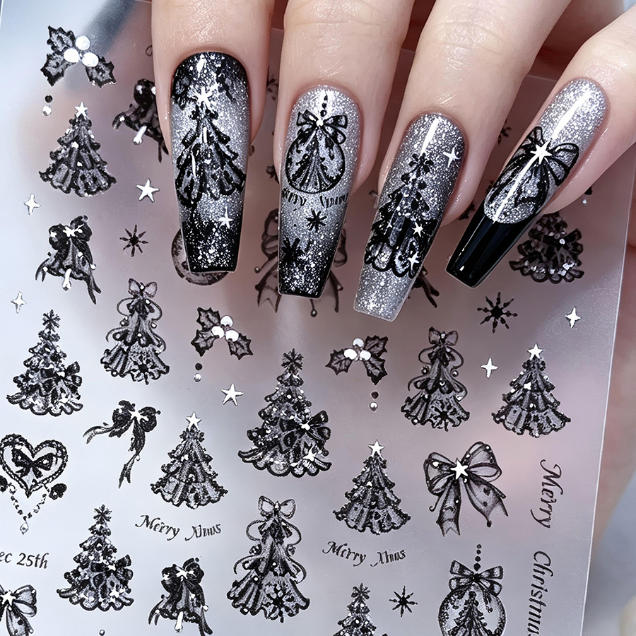 itu-1484/1485/1486 5d bowknot christmas tree nail art stickers