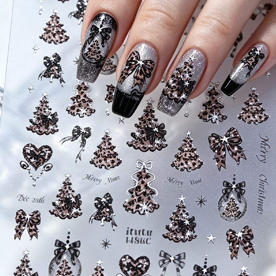 itu-1484/1485/1486 5d bowknot christmas tree nail art stickers