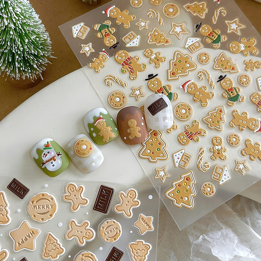 yt3983/3984 christmas gingerbread man nail art stickers