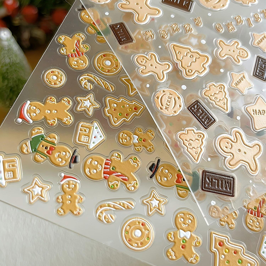 yt3983/3984 christmas gingerbread man nail art stickers