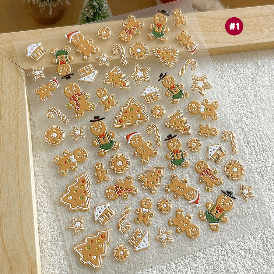yt3983/3984 christmas gingerbread man nail art stickers