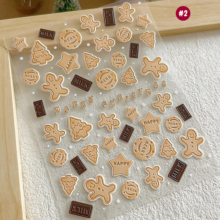 yt3983/3984 christmas gingerbread man nail art stickers