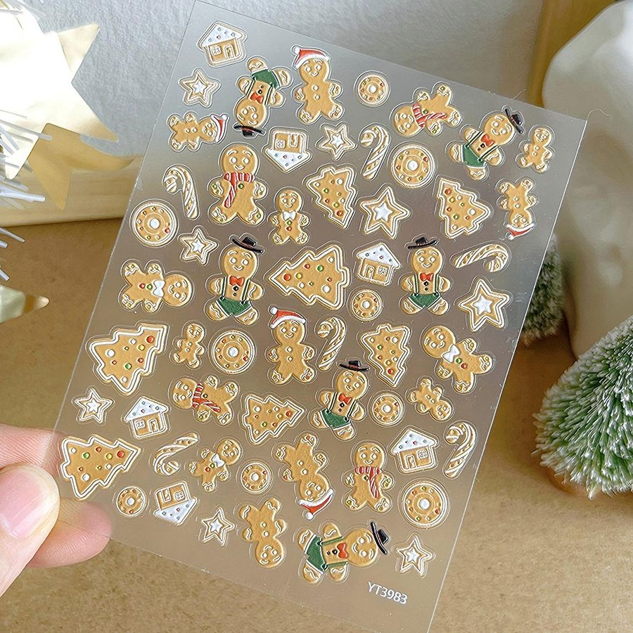 yt3983/3984 christmas gingerbread man nail art stickers
