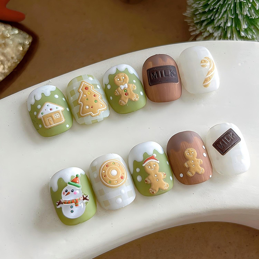yt3983/3984 christmas gingerbread man nail art stickers