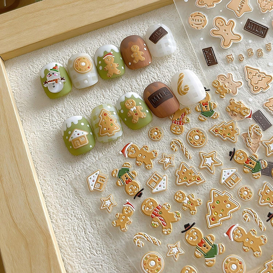 yt3983/3984 christmas gingerbread man nail art stickers