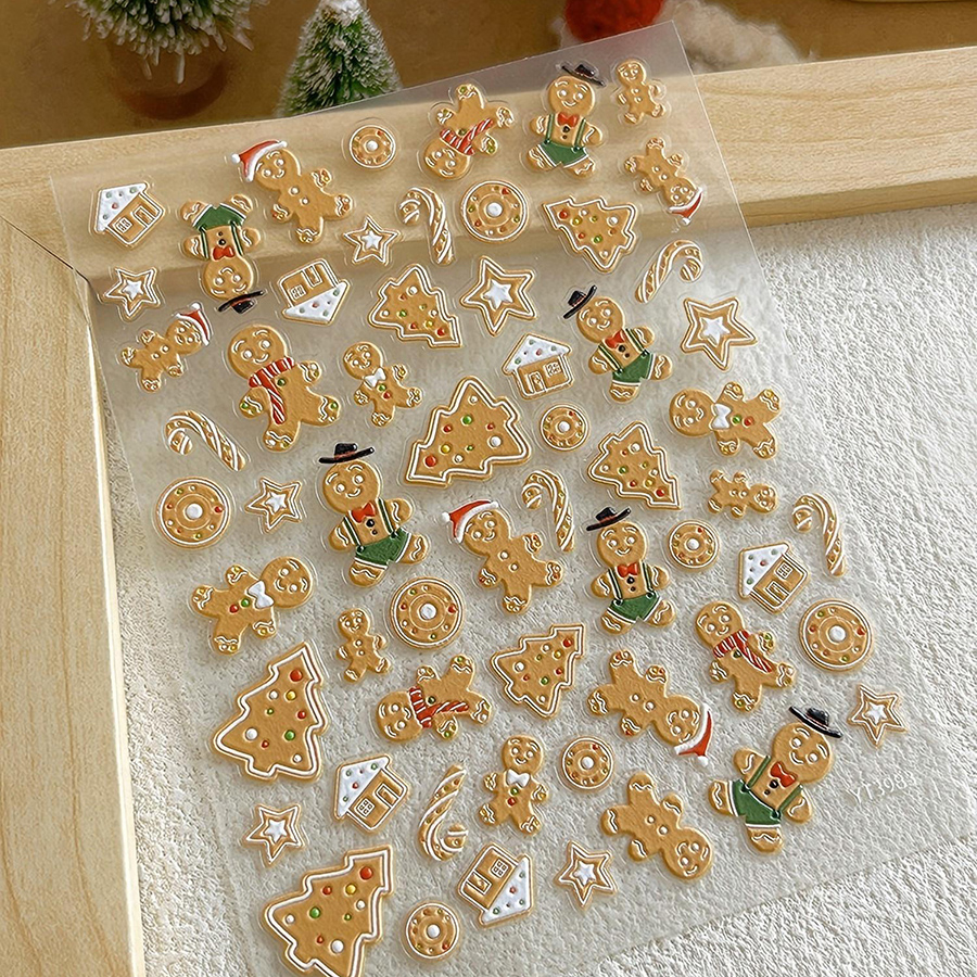yt3983/3984 christmas gingerbread man nail art stickers