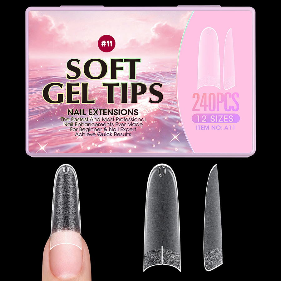 rntip-210 マットスリムストレート ガイドライン付きハーフネイルチップ(全面?半面兼用)