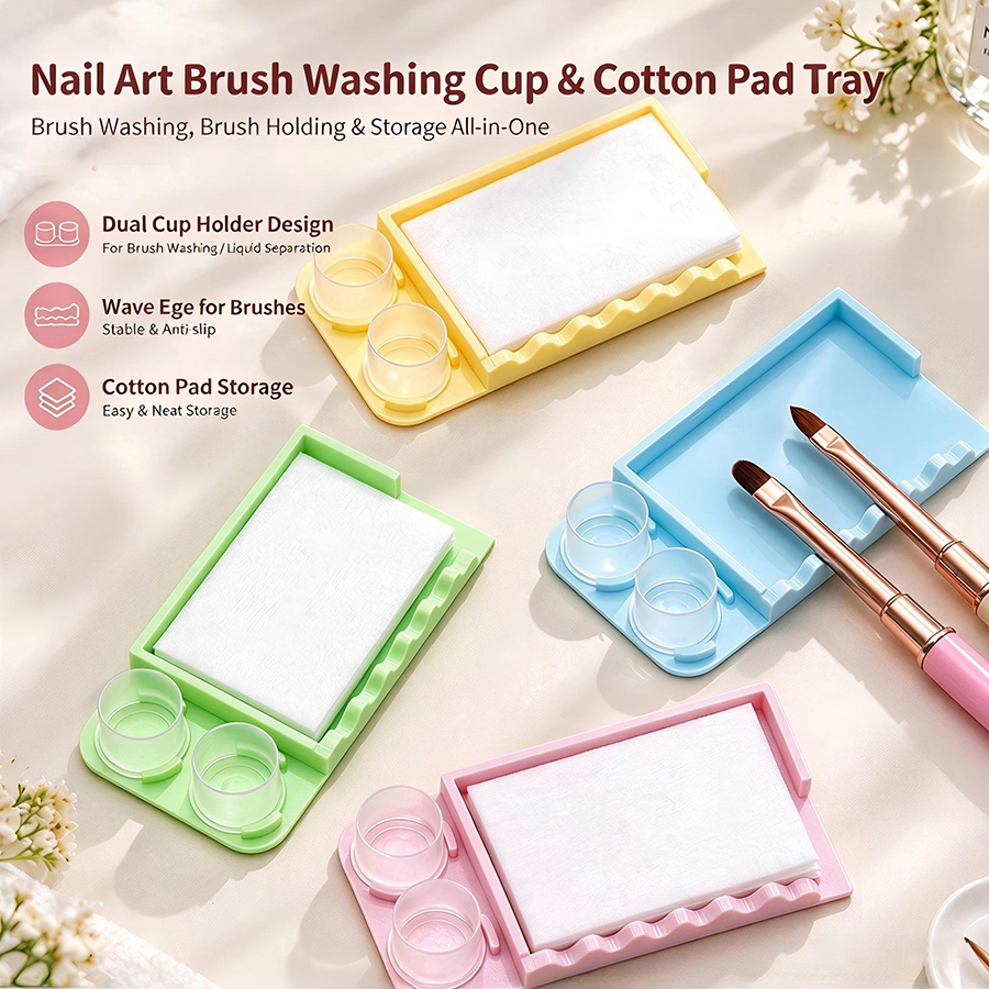 rnt-865 new multi-function nail tool, remover cotton pad rack, brush holder & dappen dish