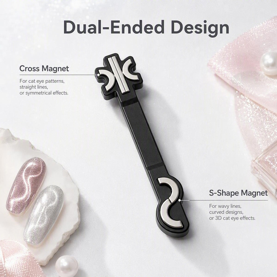 rnt-866 s-shaped ribbon cat eye nail magnet