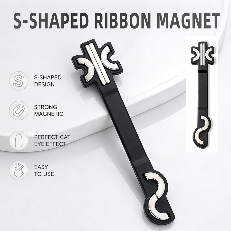 rnt-866 s-shaped ribbon cat eye nail magnet