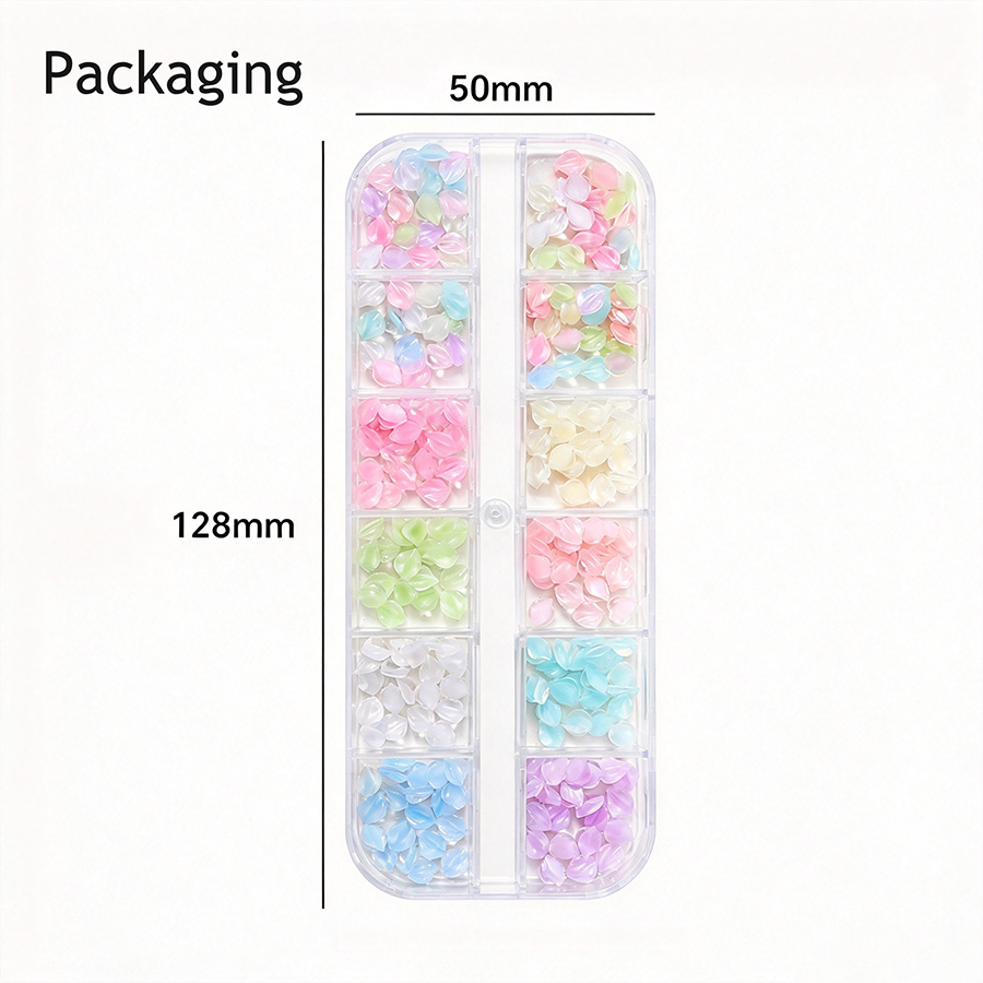 d309 12 grids transparent flower nail charms