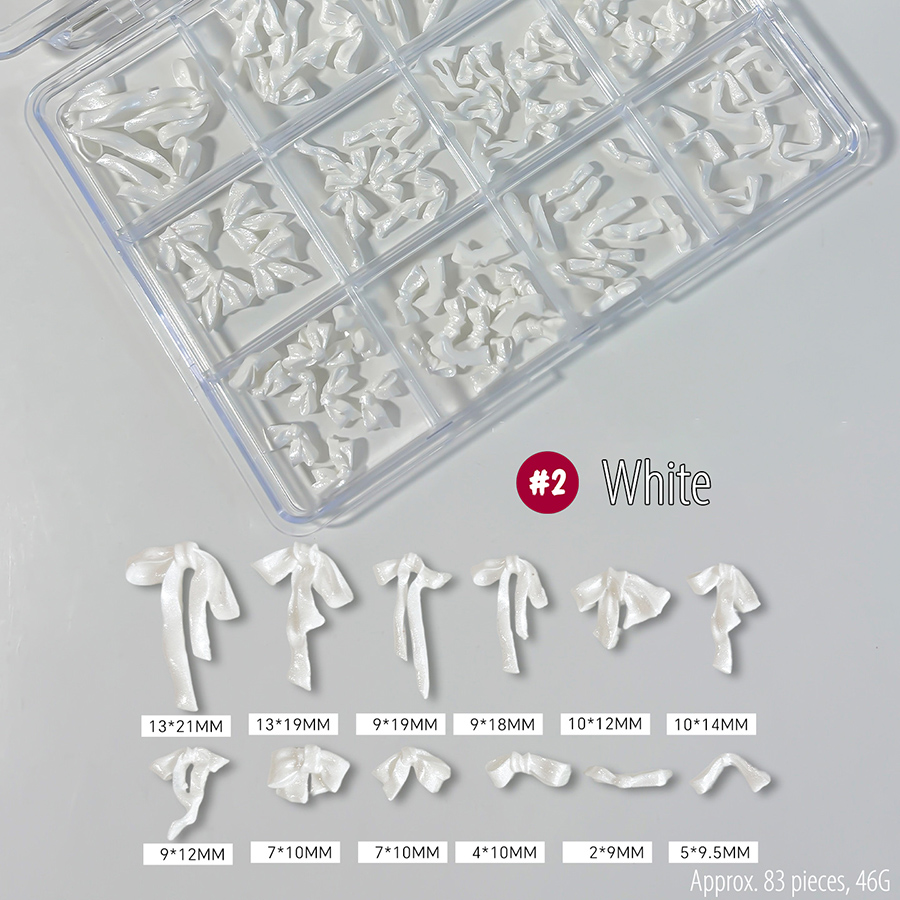 d310 12 grids satin bow nail charms