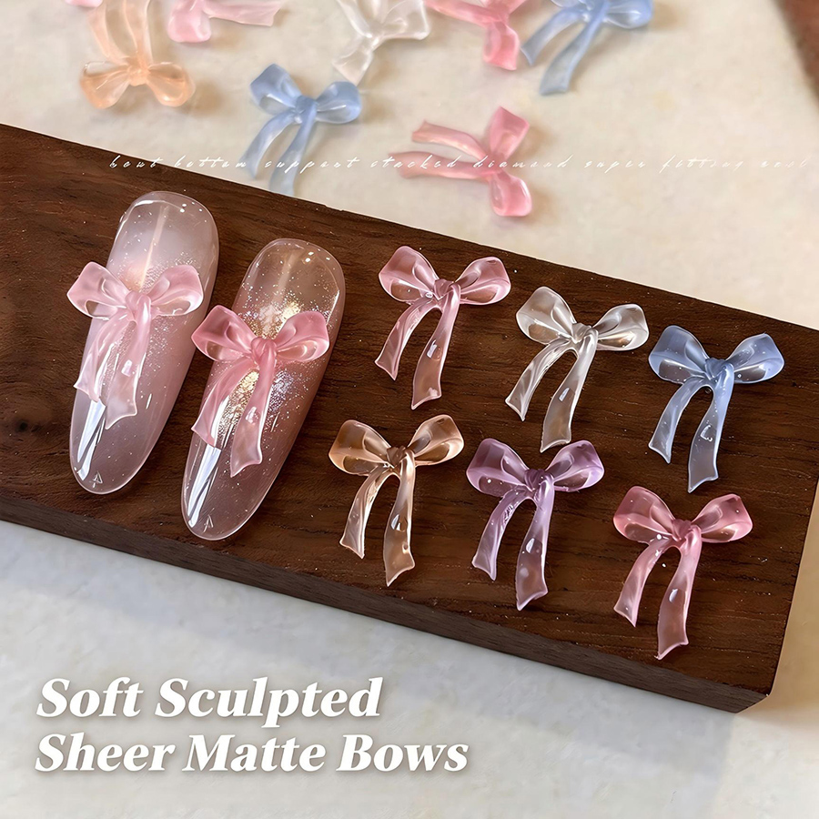 d311 soft sculpt matte bow nail charms