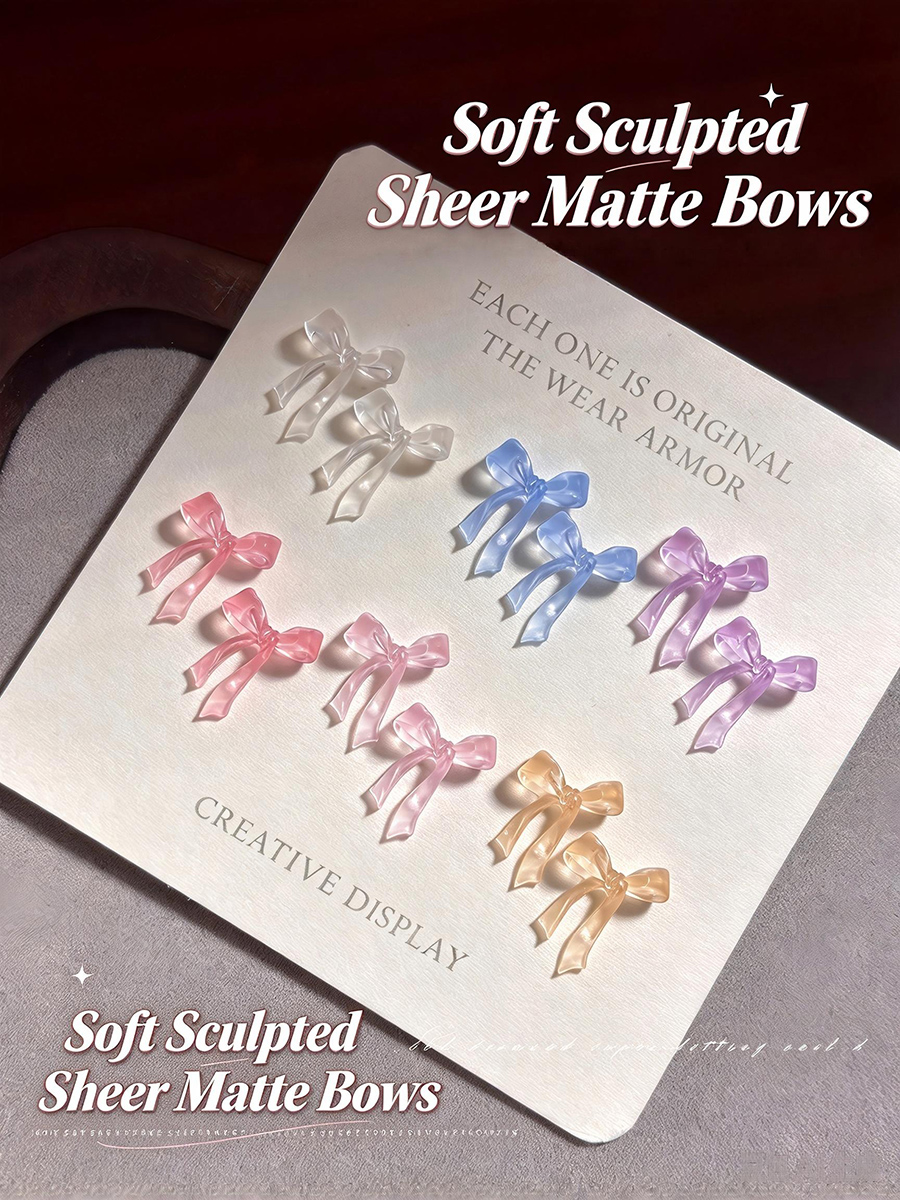 d311 soft sculpt matte bow nail charms