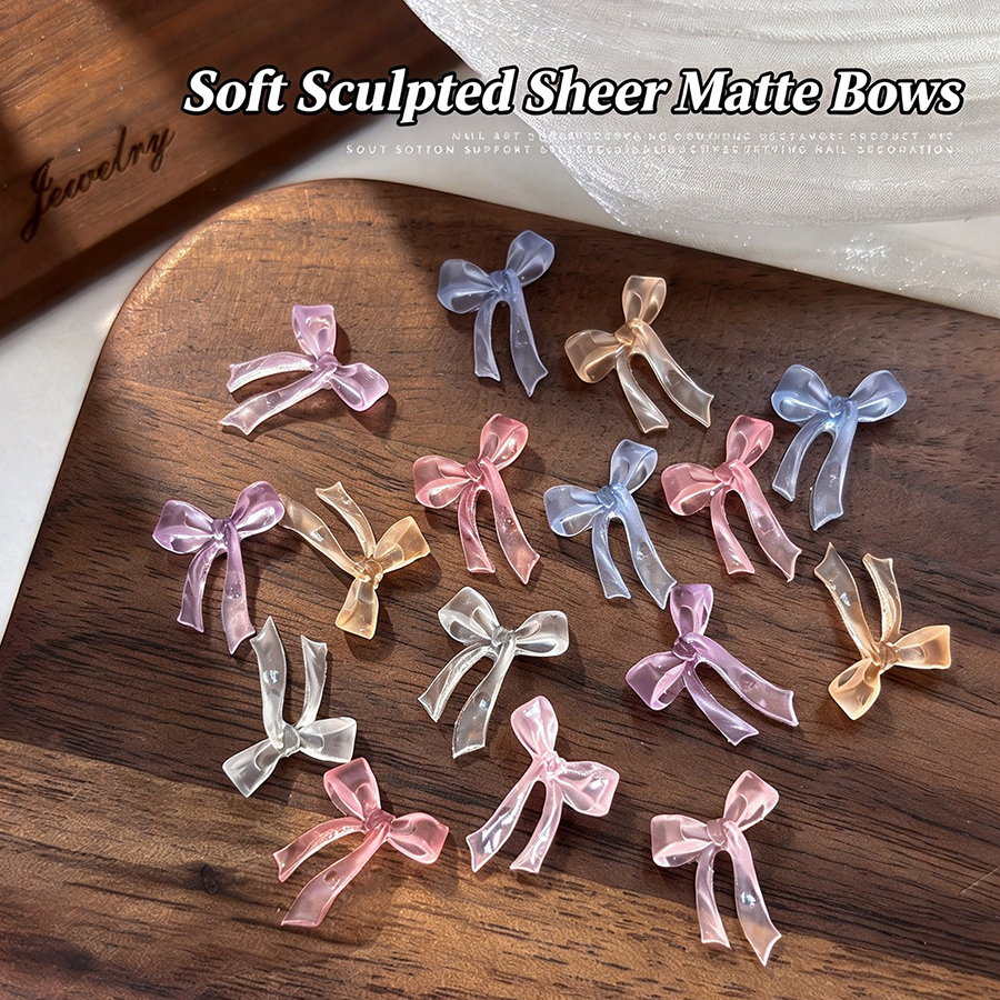 d311 soft sculpt matte bow nail charms