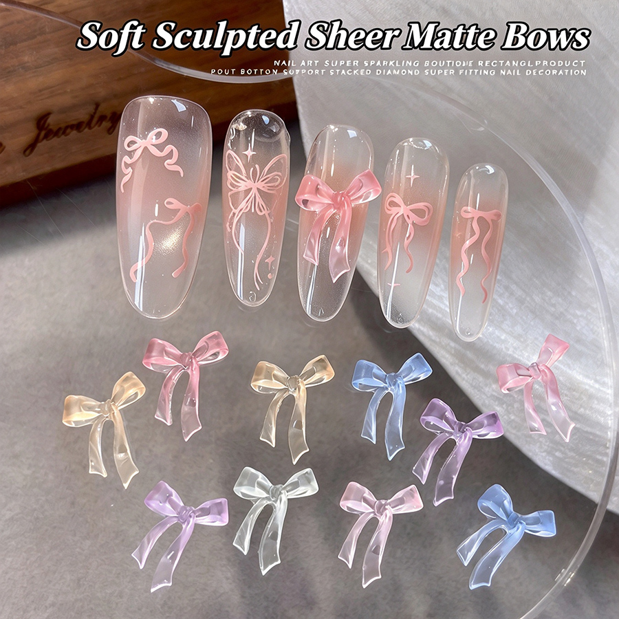 d311 soft sculpt matte bow nail charms