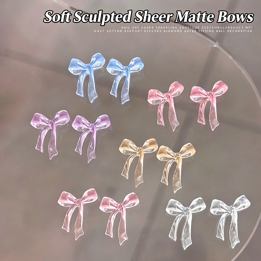 d311 soft sculpt matte bow nail charms