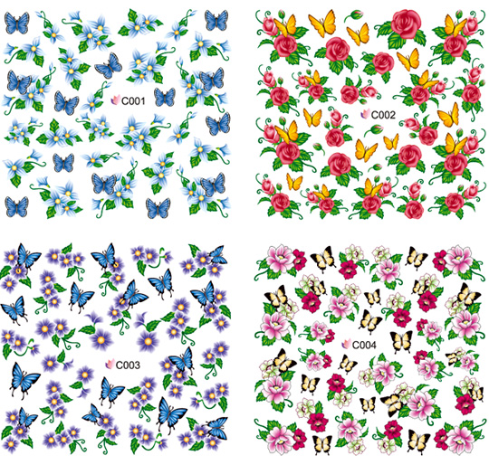 c001-c024 full-tip nail tattoo