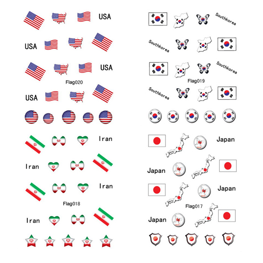 flag017-049 flag nail tattoo