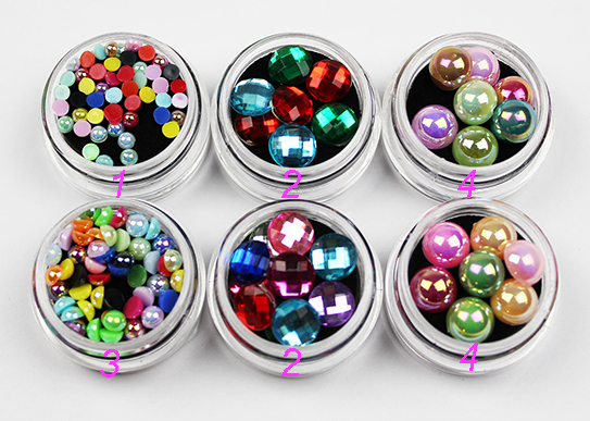 d104 color mixed nail art pearl