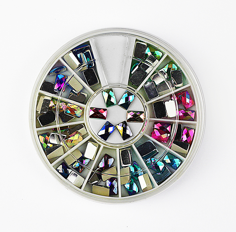 acryl rainbow rectangle rhinestones