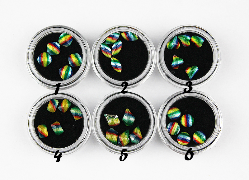 colorful nail art stones