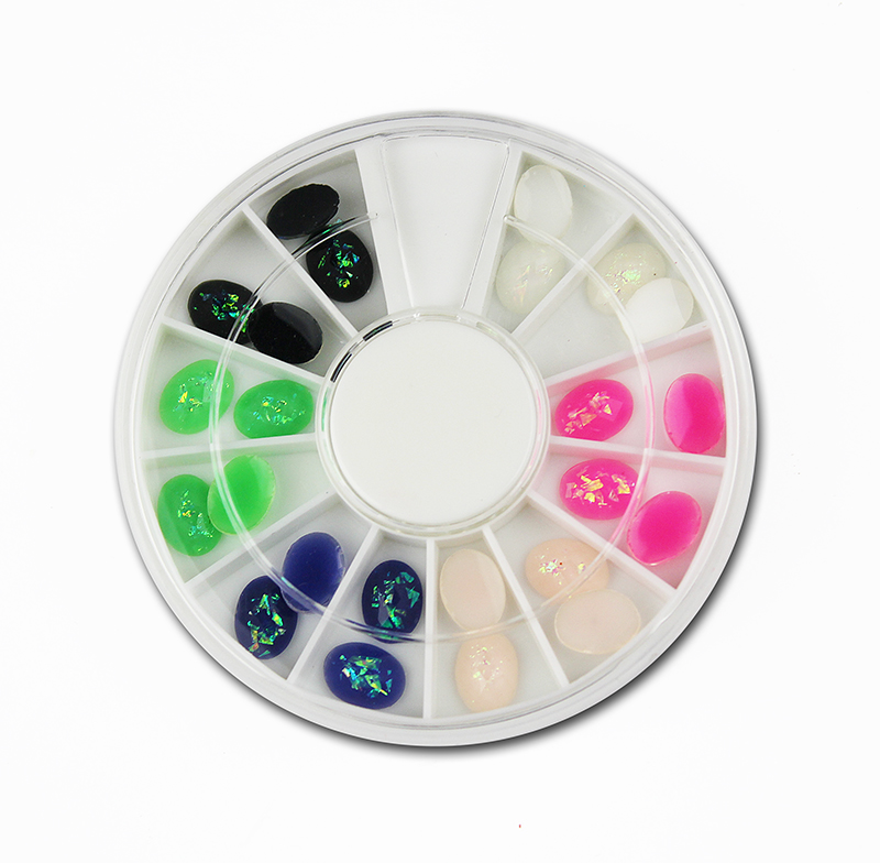 resin rainbow nail deco