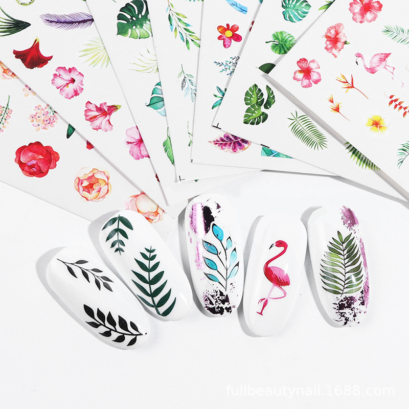 plant theme nail tattoo