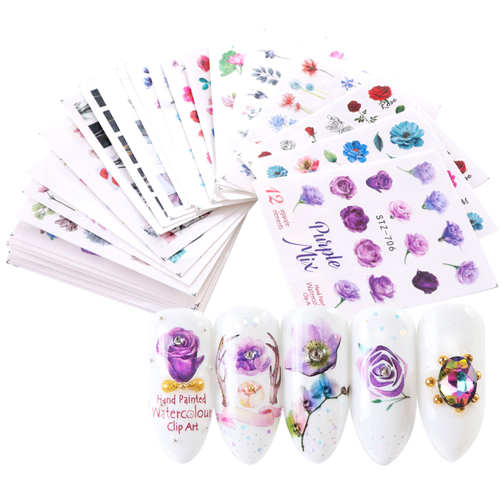 plant theme nail tattoo