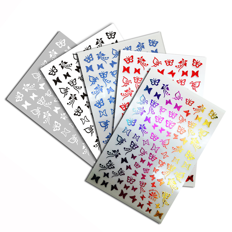 r332 butterfly gilded nail sticker