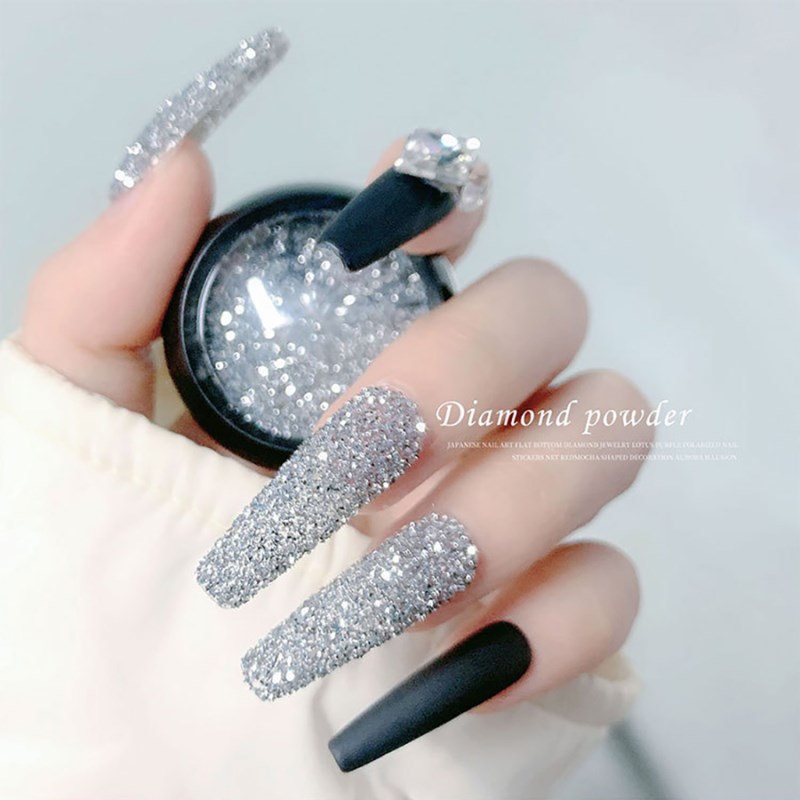 Reflective Glitter Powder Crystal Broken Diamond Nail Powder - Temu