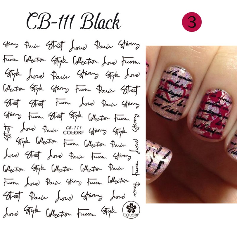 rose&letter nail sticker