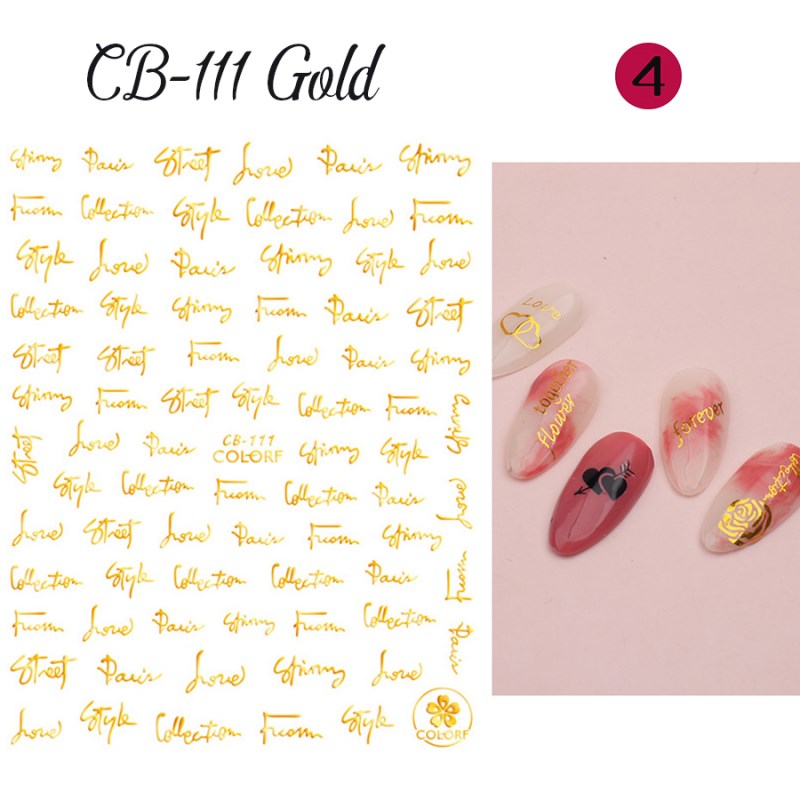 rose&letter nail sticker